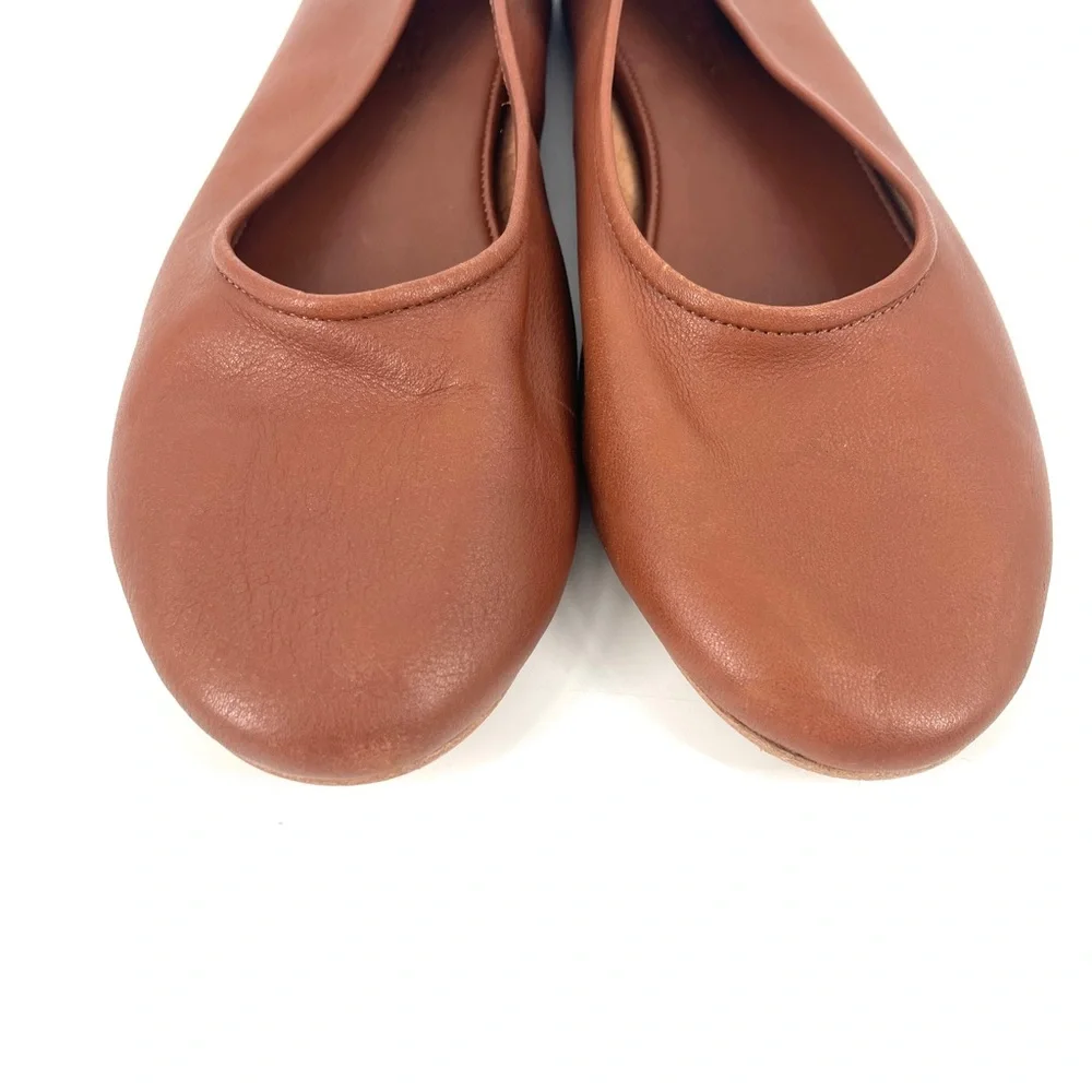 Jenni Kayne Charlotte Luxury Ballet Flat in Brown Soft Leather Size 41 - Picture 4 of 12